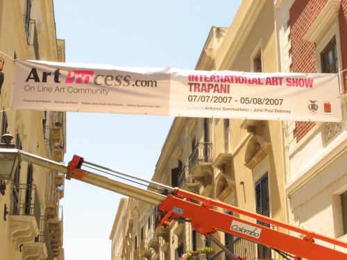 Street banner for ArtProcess Trapani 2007 collective exhibition