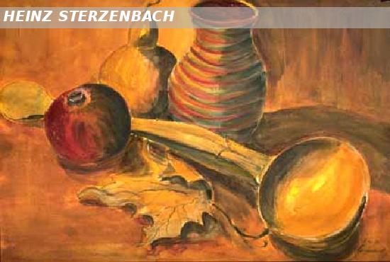 Wooden Scoop with Jug, Calabash and Pomegranate